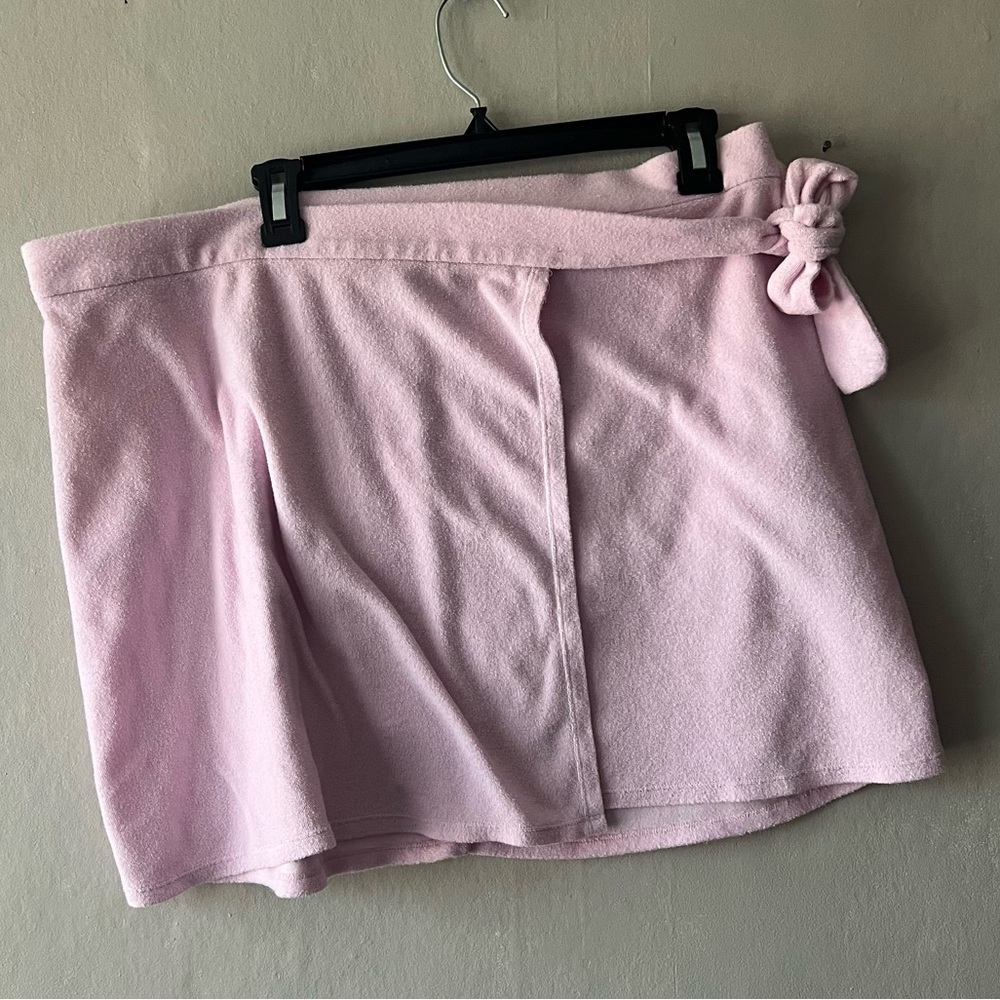 Reformation Pink Terry Cloth Wrap Skirt Size XL
